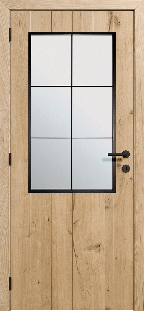 Elegance Eik Vintage binnendeur retrokader 6-ruits